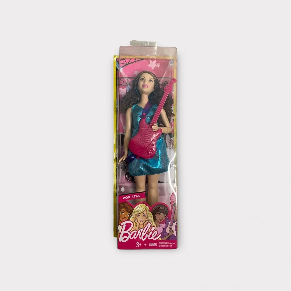 Barbie 2016 Pop Star Musician Doll Brunette Hair & Pink Guitar